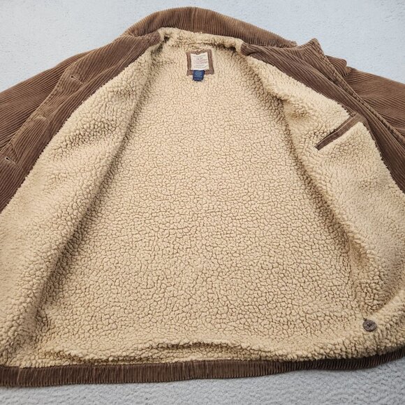 Vtg Abercrombie & Fitch Mens Large Brown Corduroy Sherpa Lined Jacket Y2K Chore - Picture 9 of 12